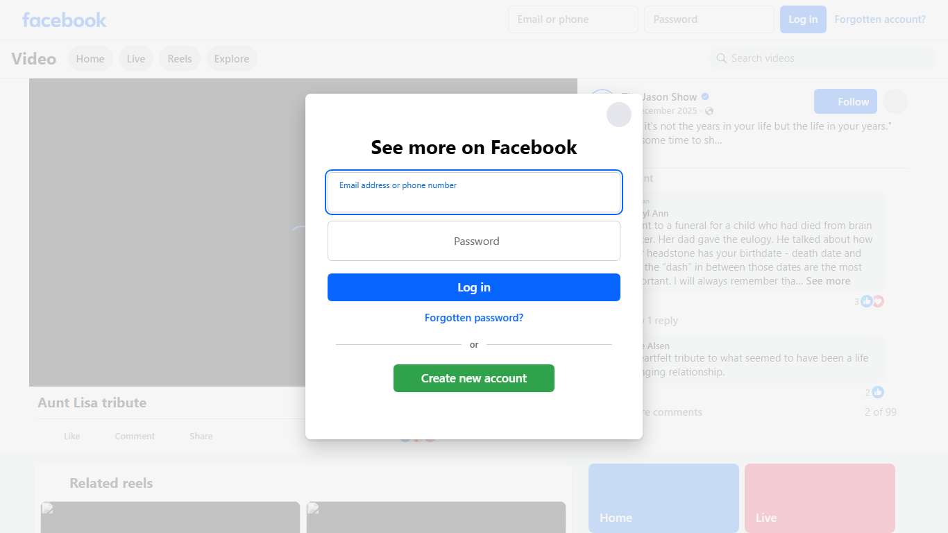 "In the end, it's not the years in your life but the life in your years." Jason took some time to share a touching tribute to Aunt Lisa. The Jason Show Facebook